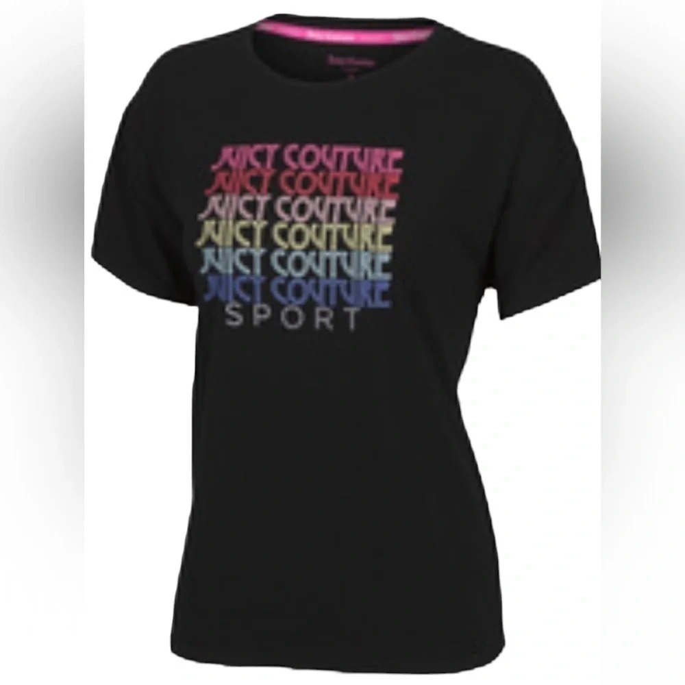 Juicy Couture Black logo  crew neck women’s short sleeve T-shirt Sz XL